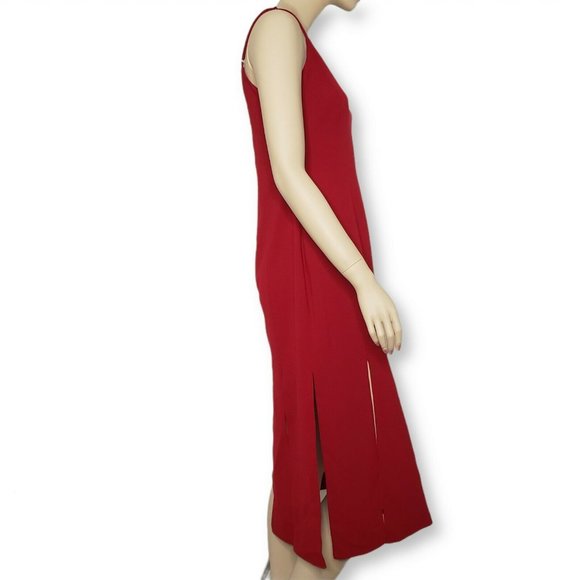 Dress the Population Devon Crepe Midi Dress Womens Medium Red - Picture 7 of 10